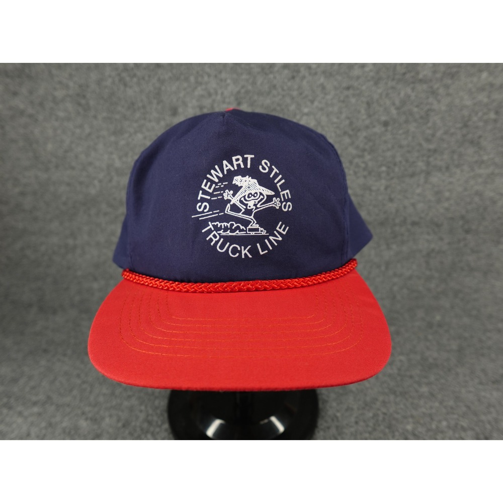 Otto Cap Stewart Stiles Truck Line Mens OS Navy Red Good Vintage‎ Rope Hat